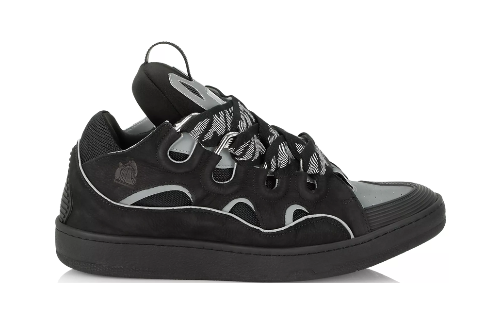 lanvln Curb Chunky Leather Sneakers “Black”