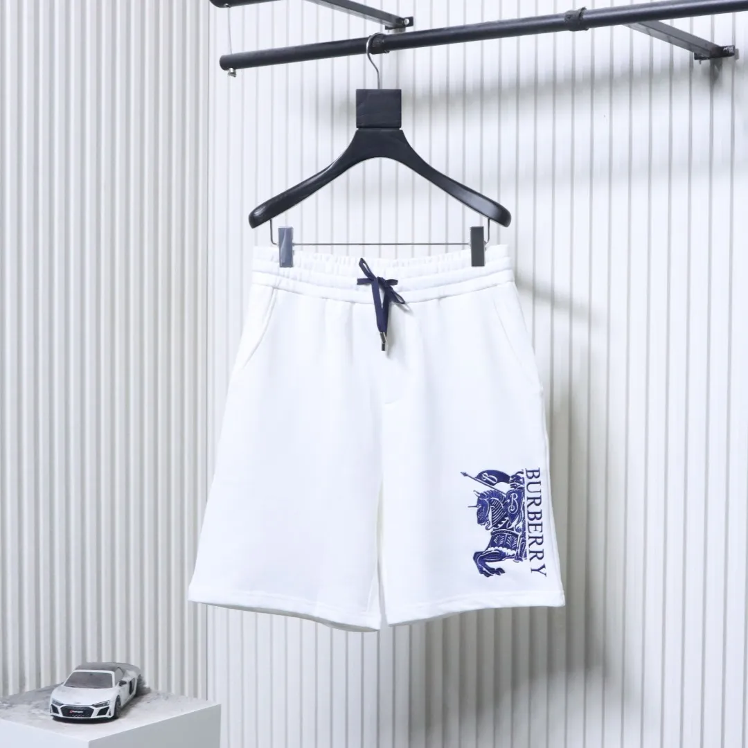 Equestrian Embroidered Heavyweight Cotton Shorts