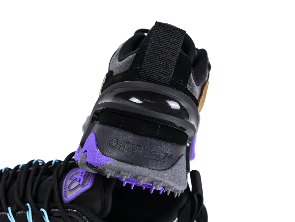 Off-White Odsy 2000 Sneakers Black Purple Rear Heel View