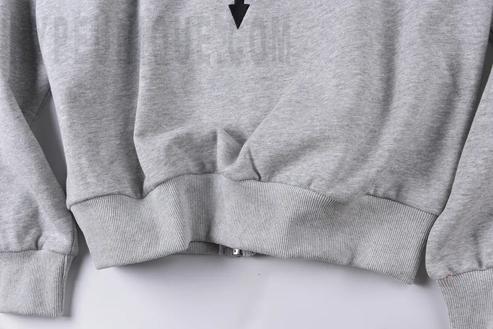 GloGang Four-Way Arrow Hoodie grey hem detail