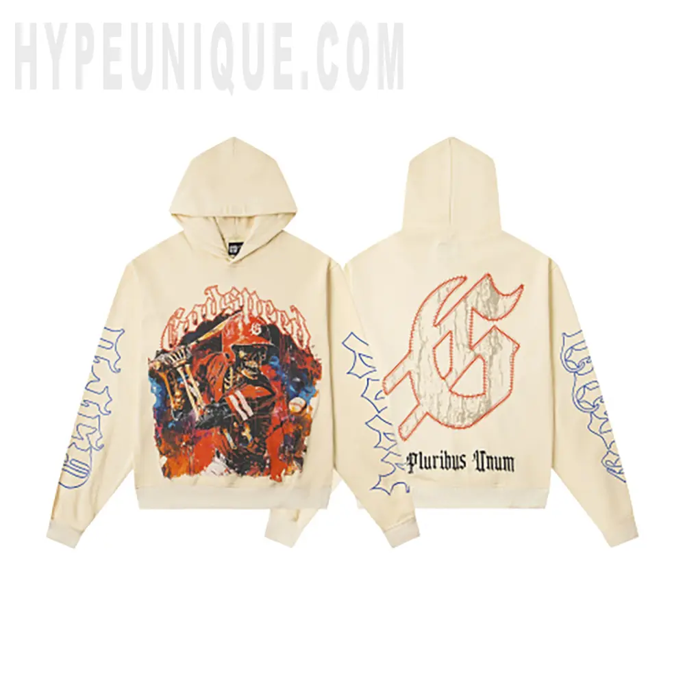 Godspeed Skeleton Graphic Beige Hoodie