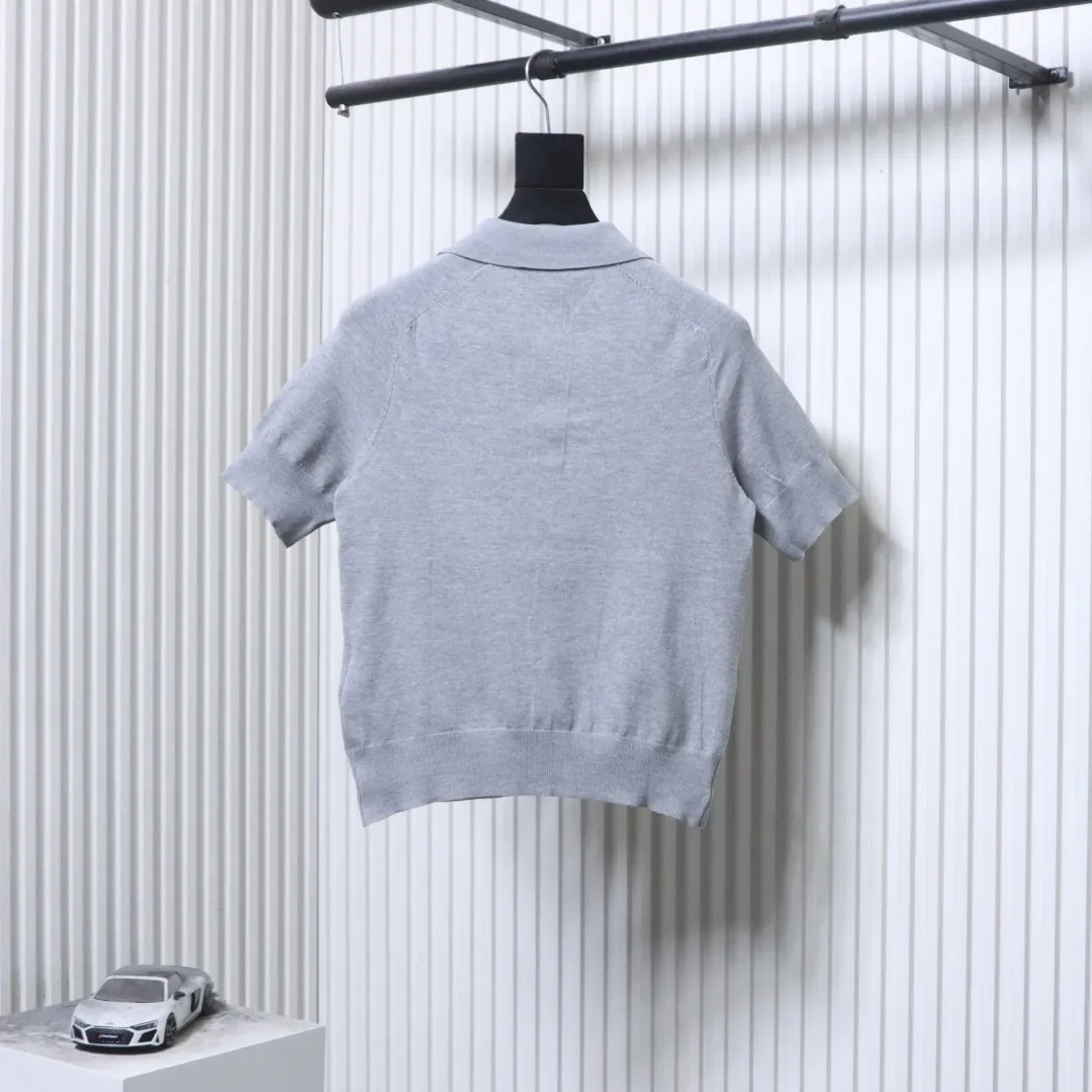 Back AMI Heart Logo Knit Polo T-Shirt