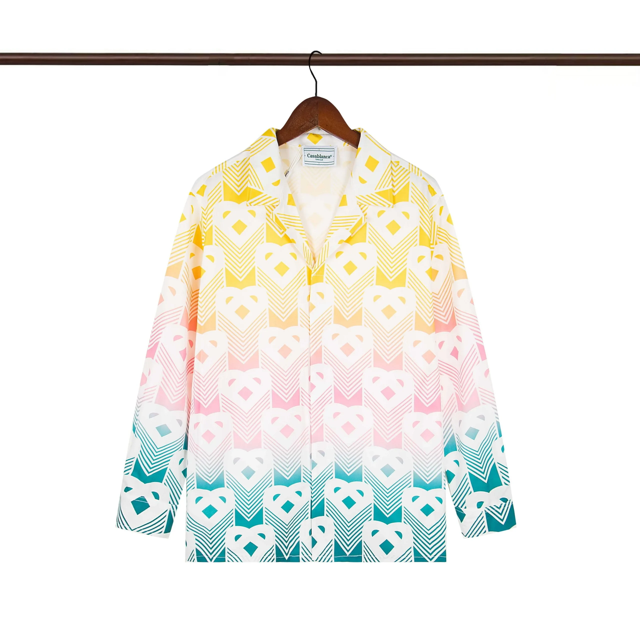 C-Blanca Geometric Heart Gradient Silk Shirt