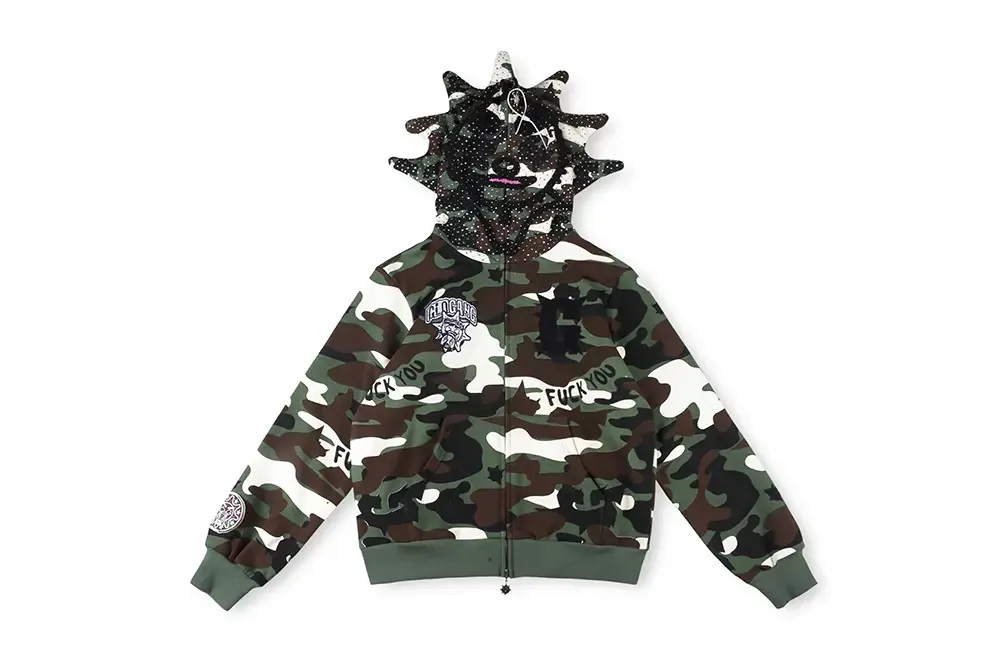 Glory Thorn Full Zip Green Camo Hoodie