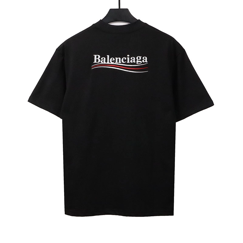 Balenciaga Classic Black White Letter Logo Print T-shirt