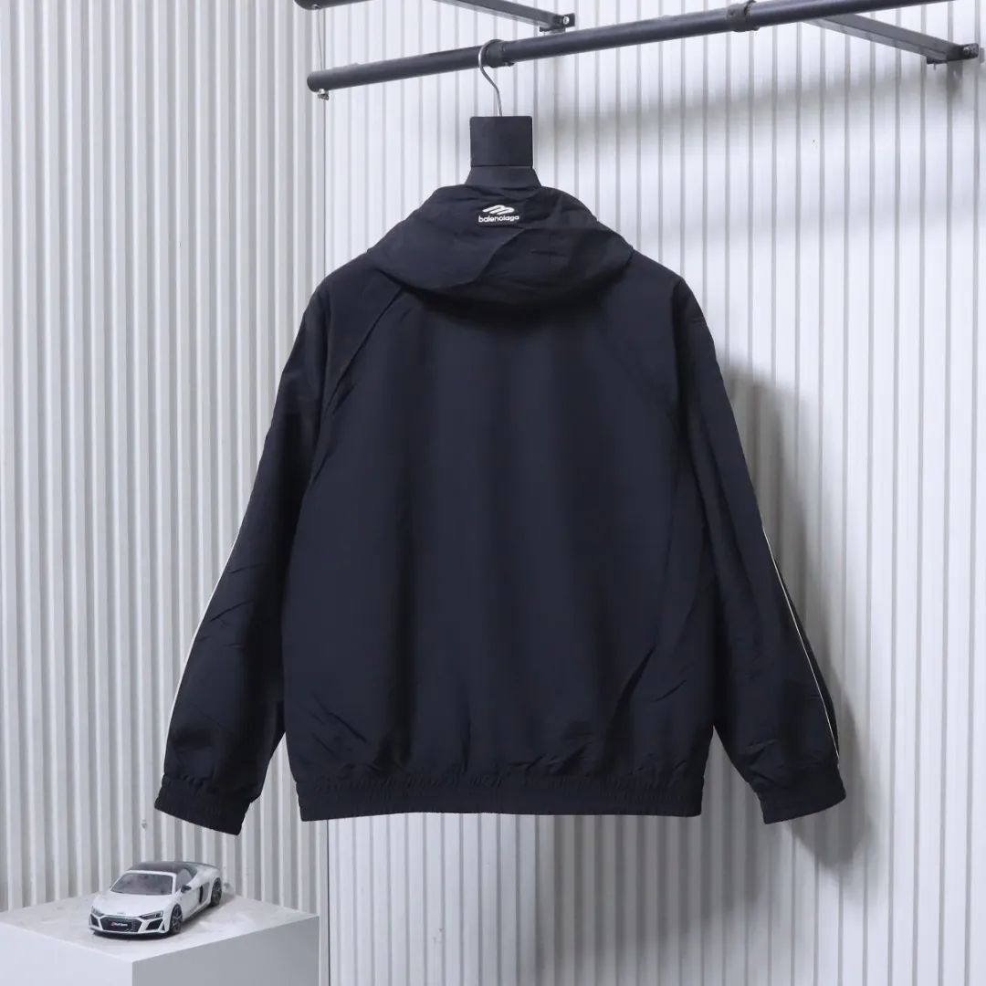 Back View BLCG 3M Embroidered Logo Hooded Zip-Up Jacket