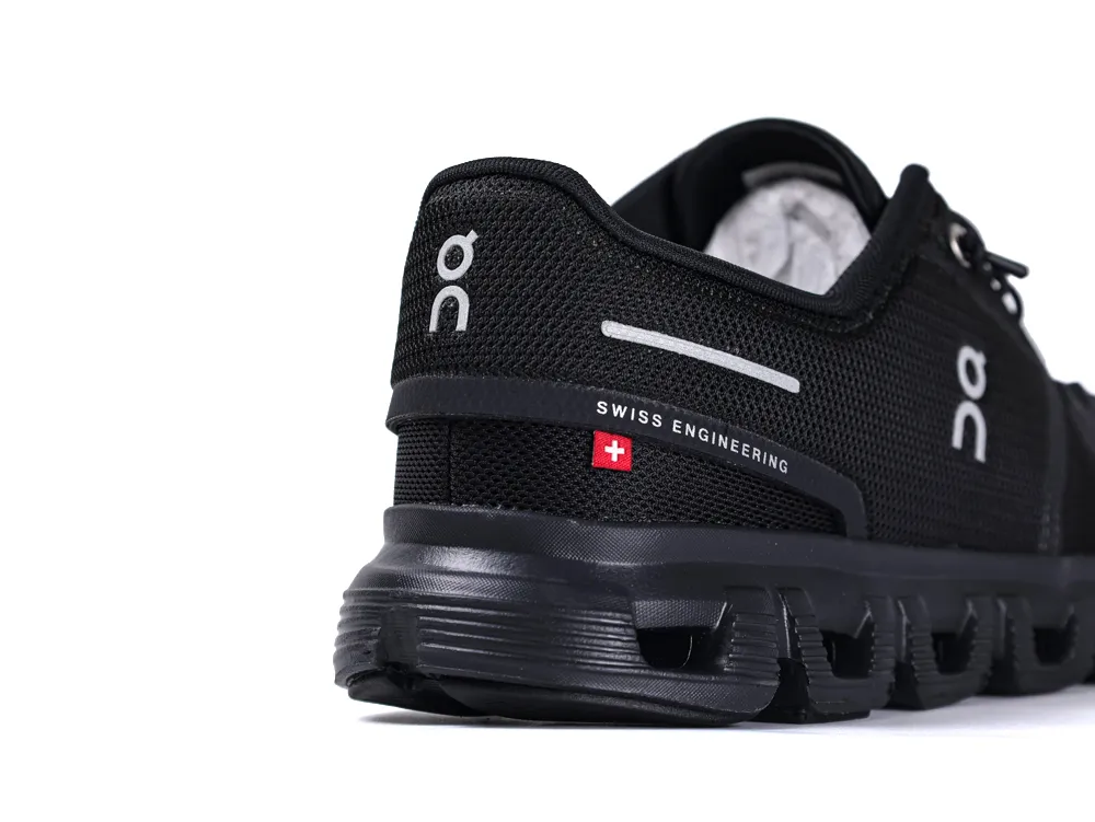 On Running Cloud 6 Black Sneakers Back Heel View