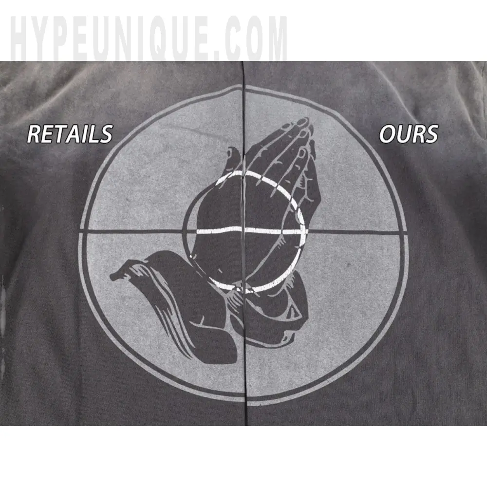 Printed graphic on the back of the garment