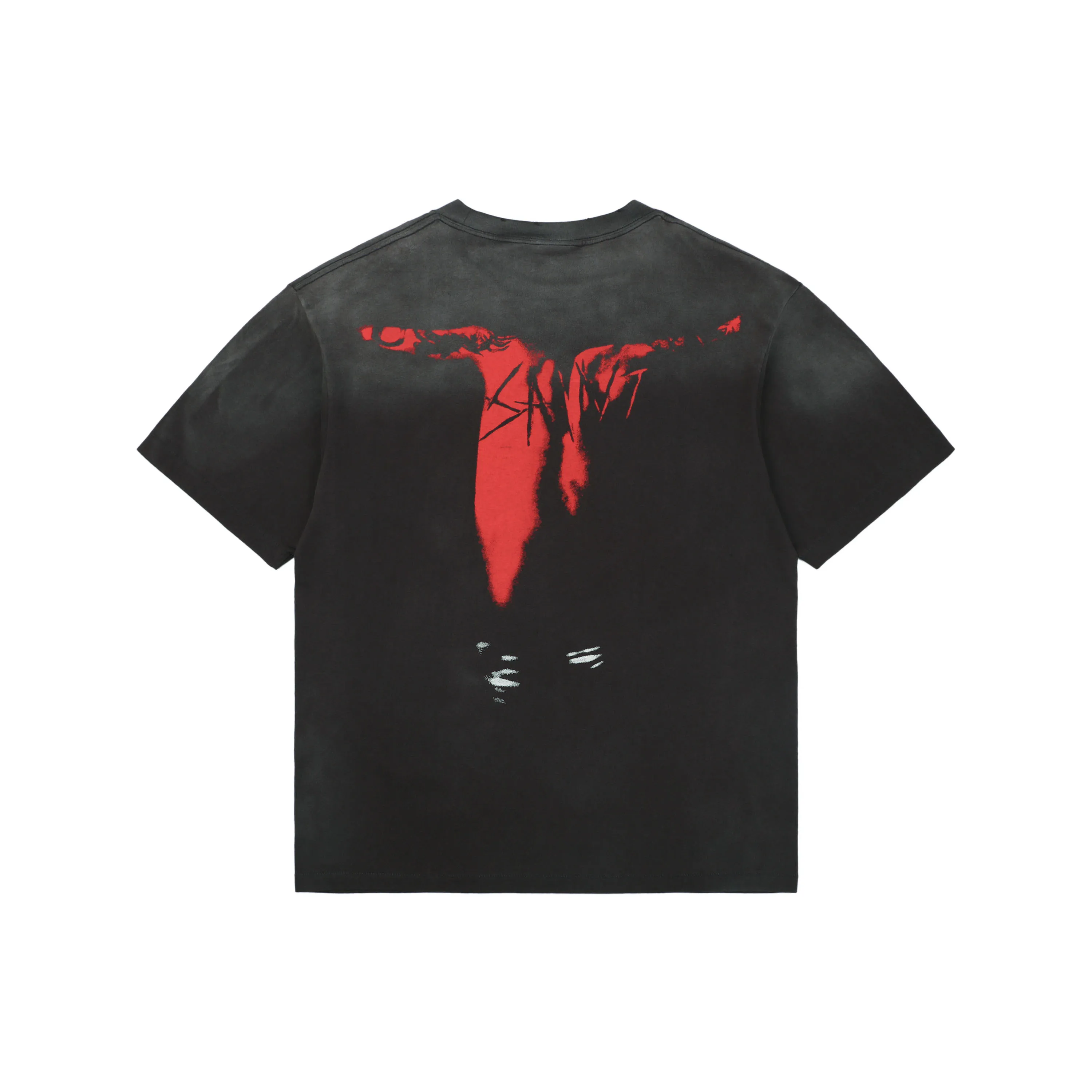 Back of Saint Michael Bat Graphic Vintage Washed T-Shirt