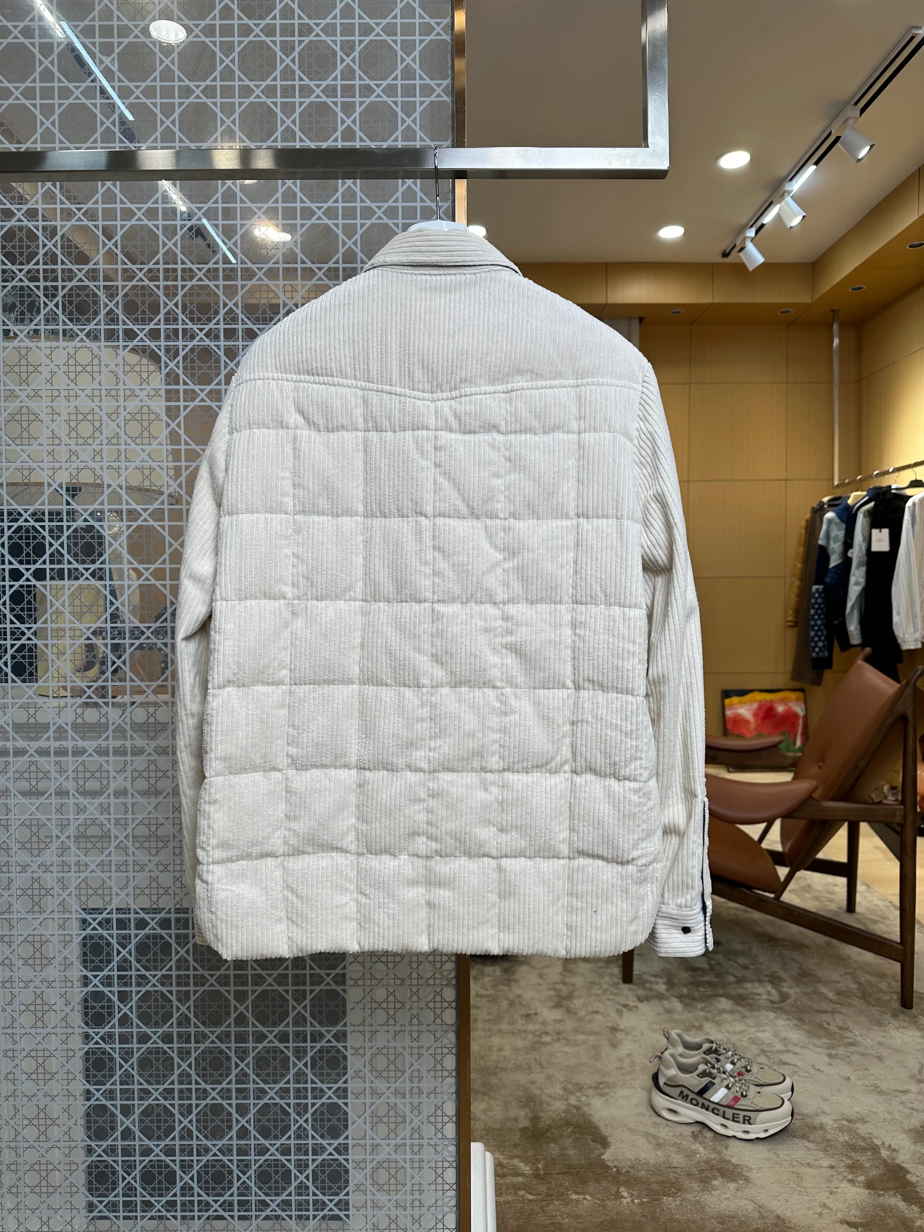 Back View Mcler Corduroy Collar Goose Down Jacket