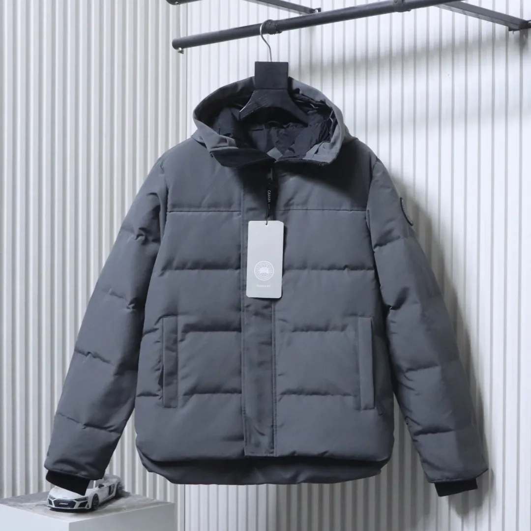C.G. Classic Hooded Gray Patch Down Jacket