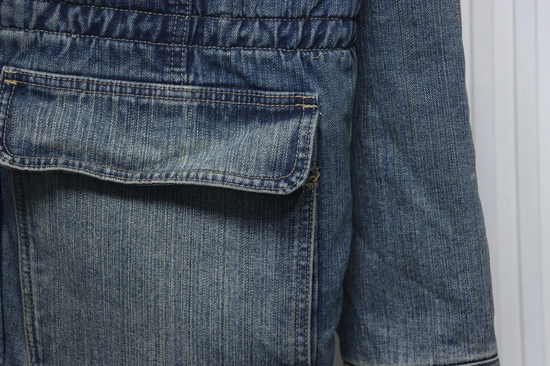 Multi-Pocket Denim Cotton Coat