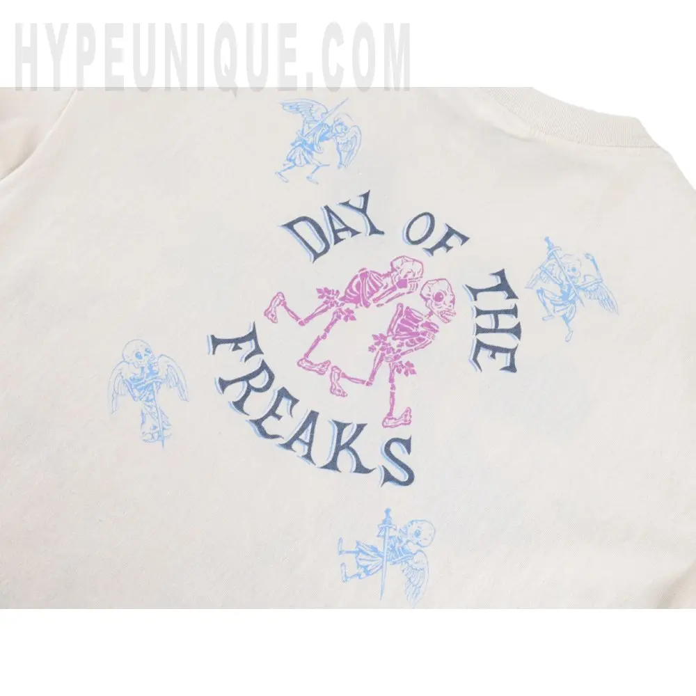 Printed graphic on the back of the garment