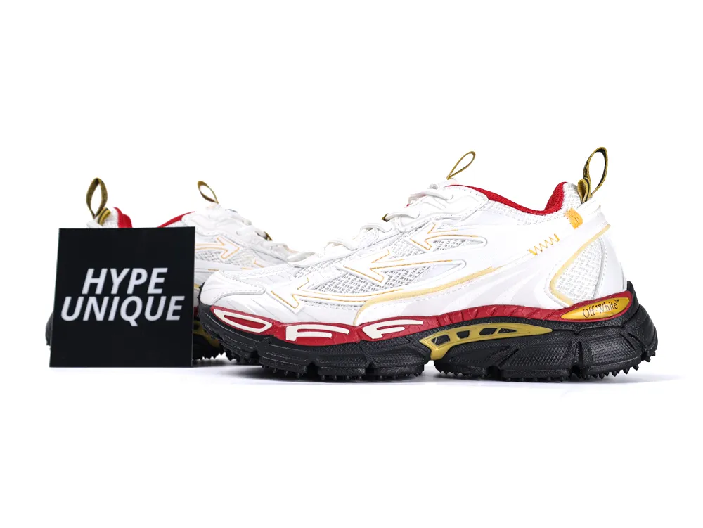 Off-White C/O Virgil Abloh Retro Hiking Sneakers Black White Red