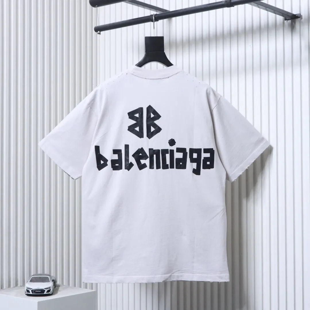 Back of BLCG Grey Masking Tape T-Shirt Color White