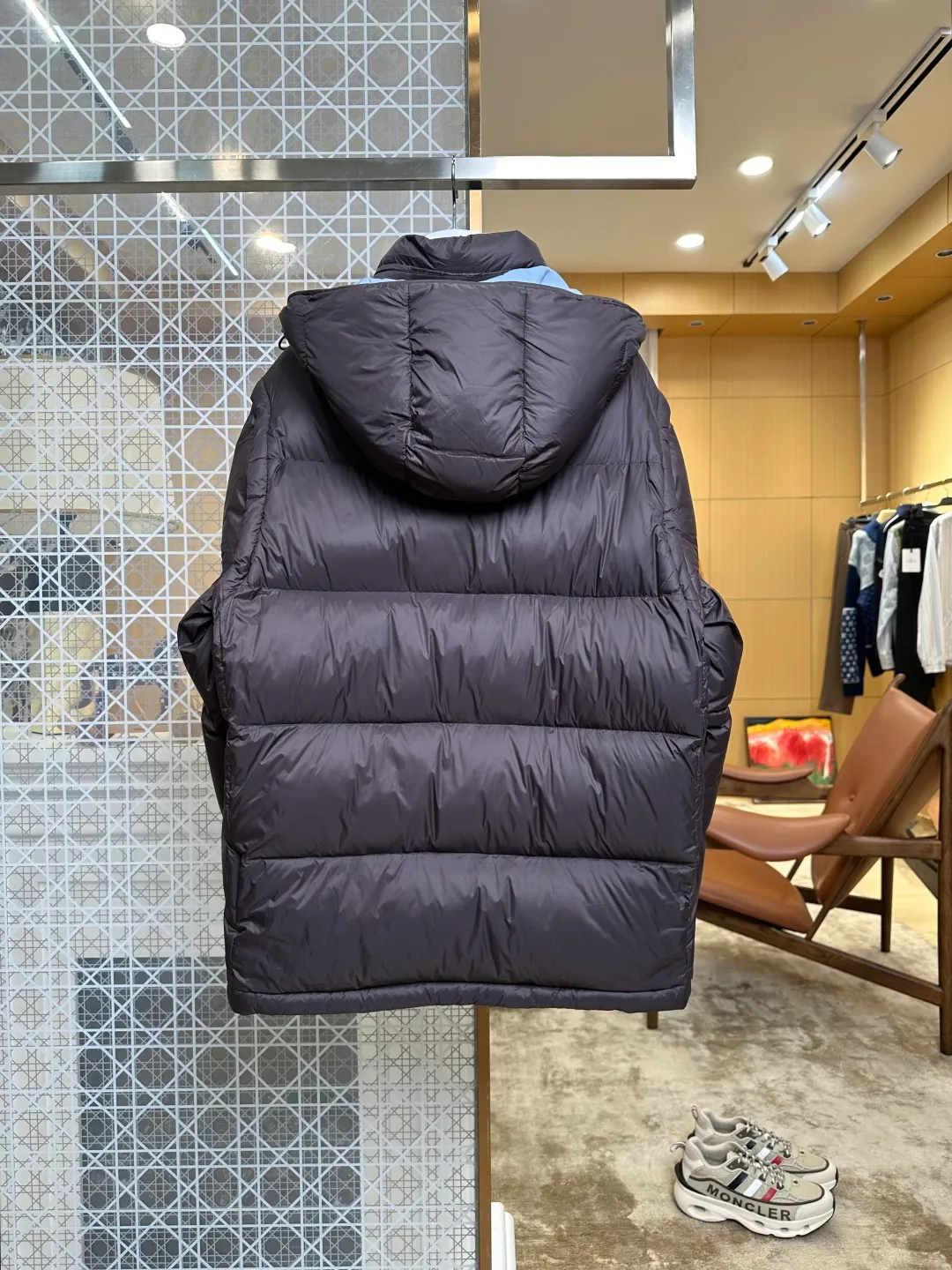 Back View Mcler Detachable Sleeve Hooded Down Jacket
