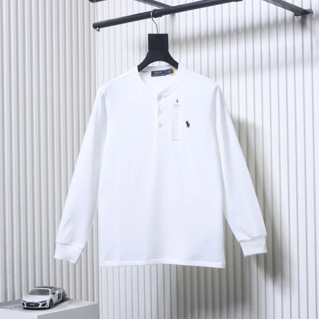 RL Pony Embroidered Henley Long Sleeve Shirt