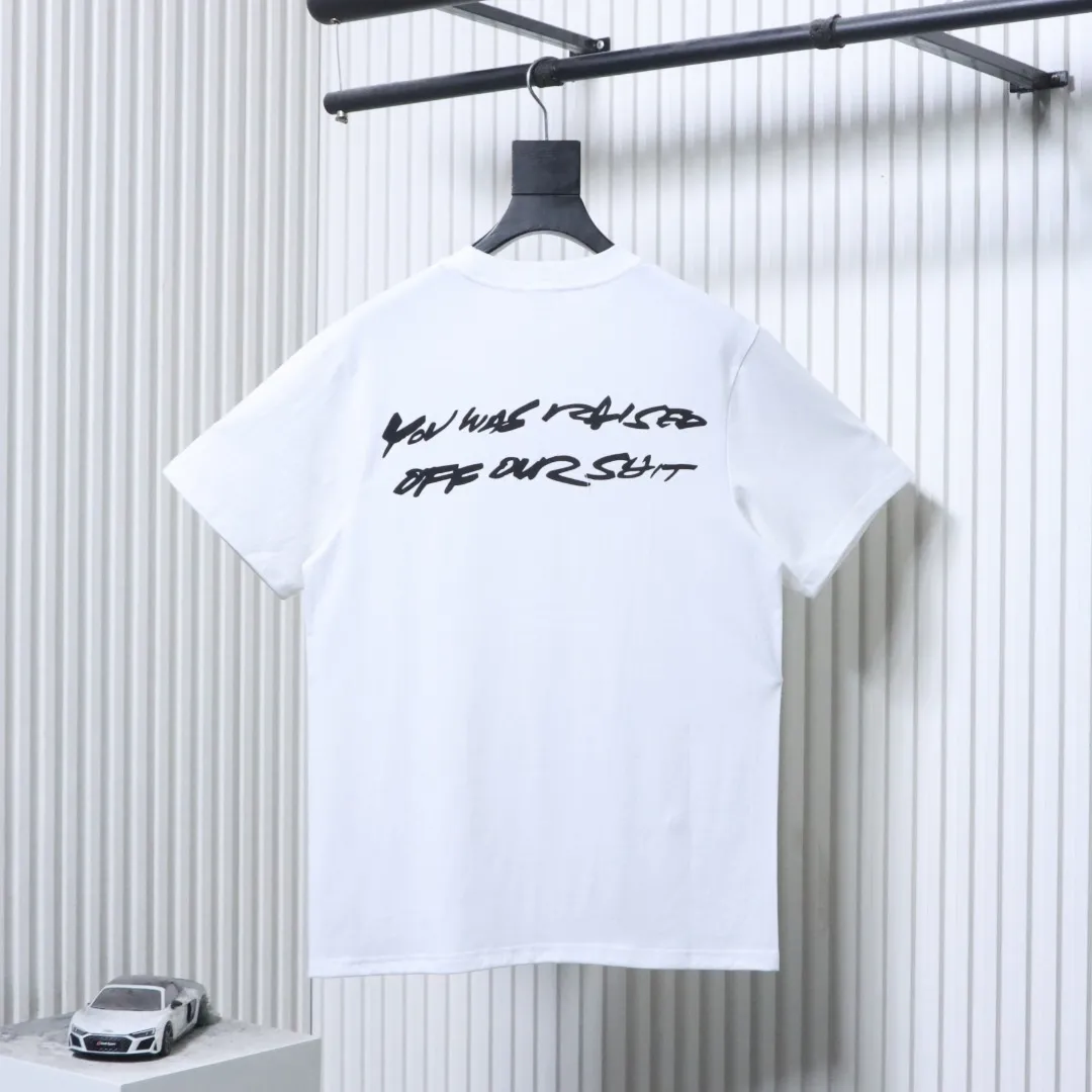 Back Sup Artistic Letter Print Cotton T-Shirt
