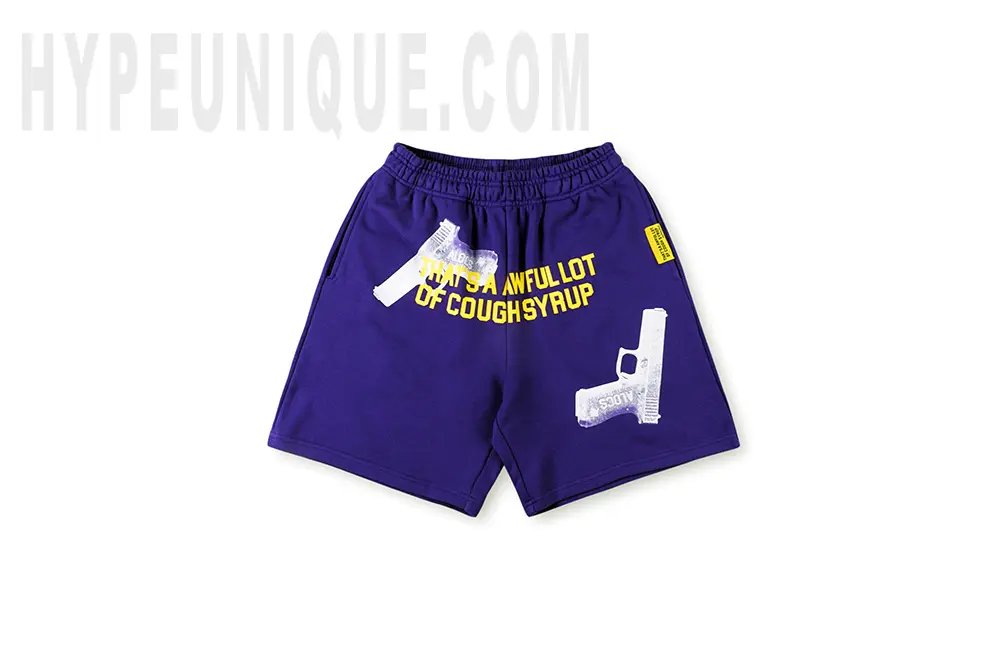 That's A Awful Lot of Cough Syrup Pistol Shorts Blue Back View