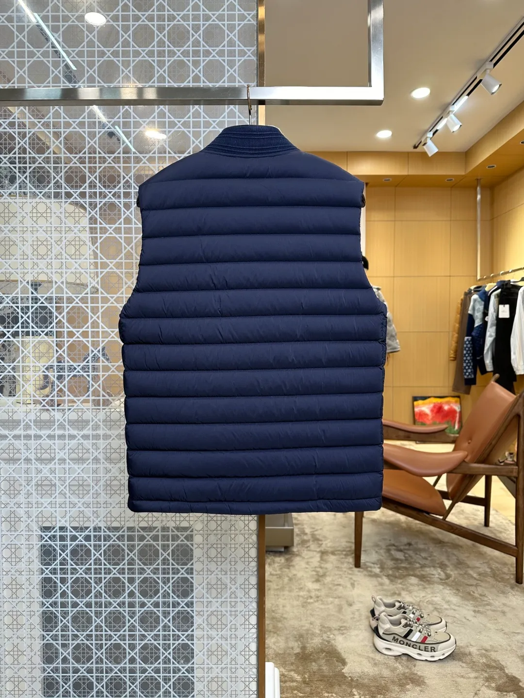 Back View BBR Oval Logo Quilted Down Vest
