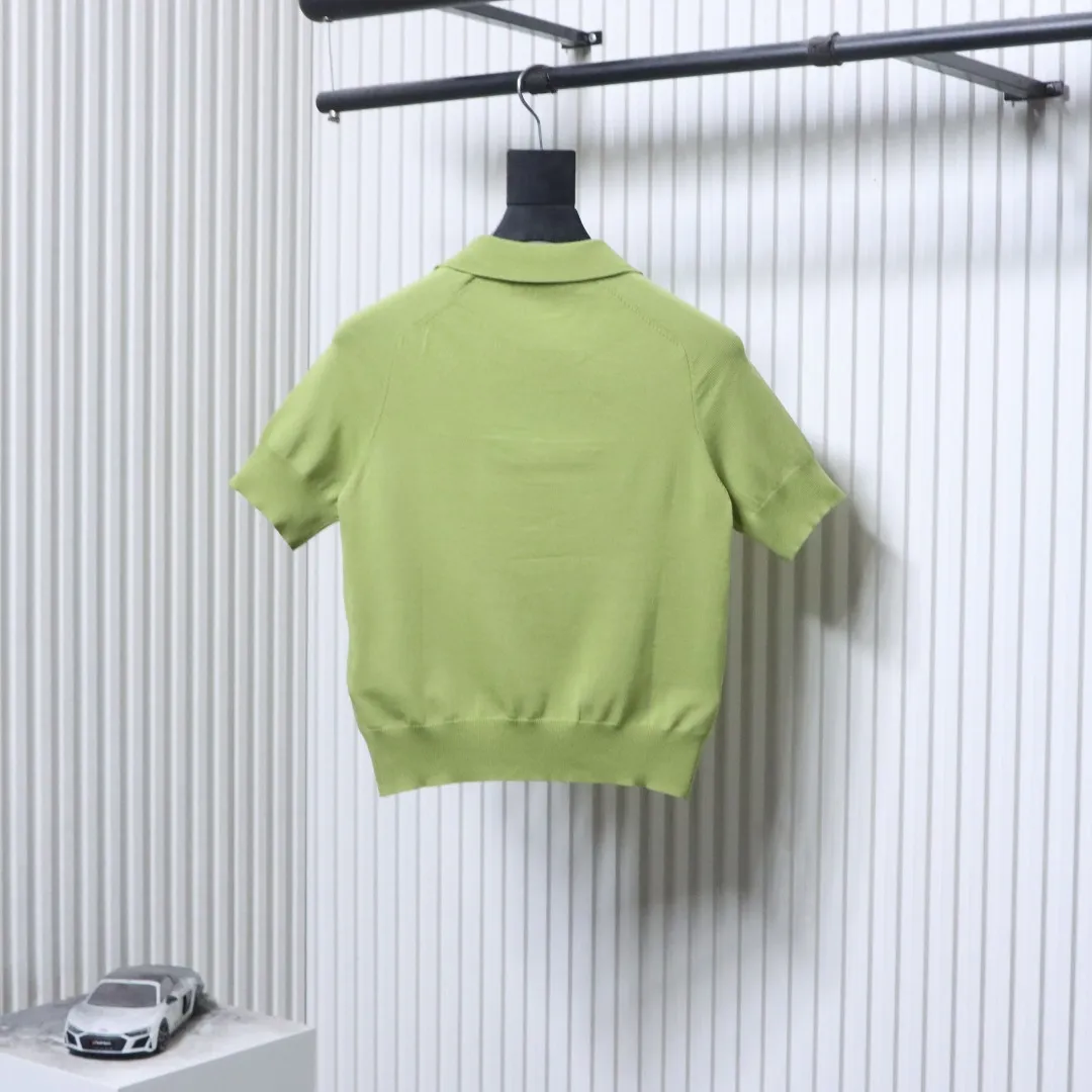 Back AMI Heart Logo Knit Polo T-Shirt