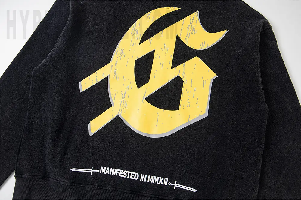 Printed graphic on the front of the clothes