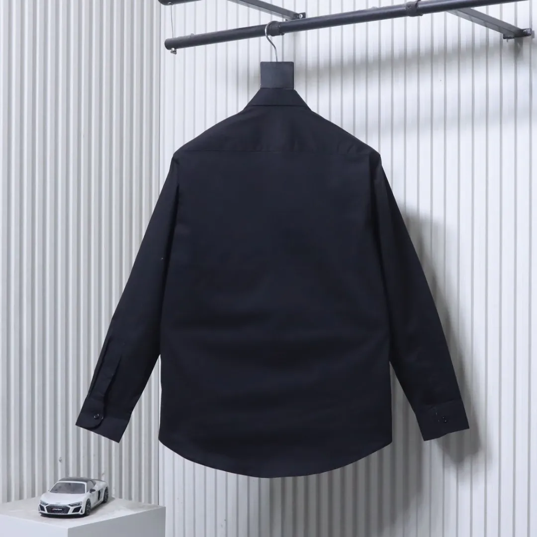 Back View BBR Check Collar Embroidered Horse Logo Shirt