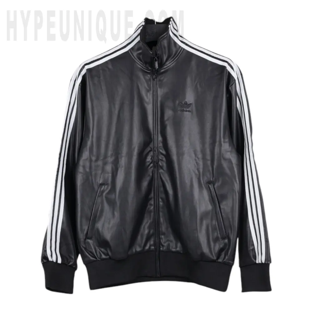 Originals Black Faux Leather Track Jacket
