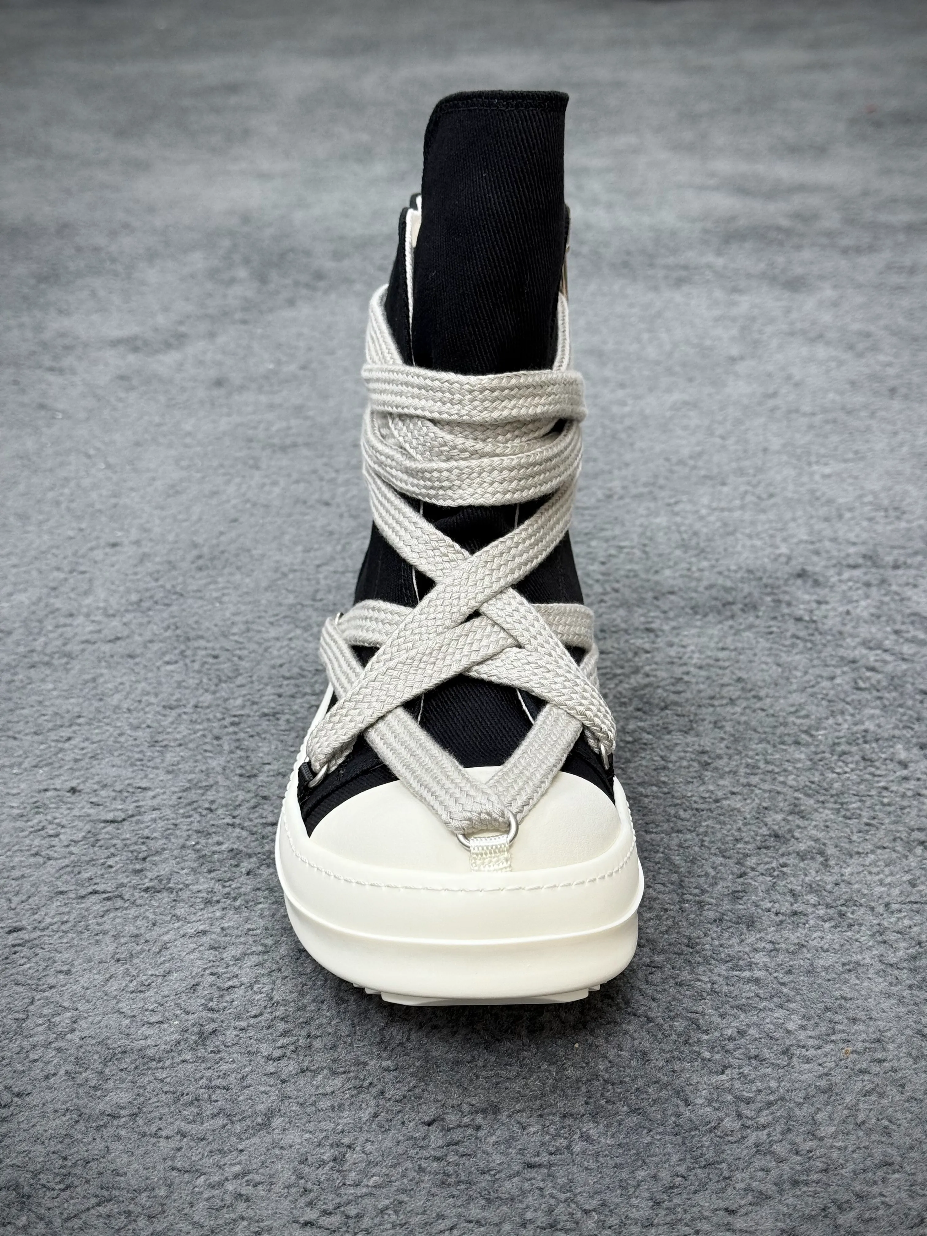 R 0wens DRKSHDW Hexa High Black Milk Sneakers Right Side Detail