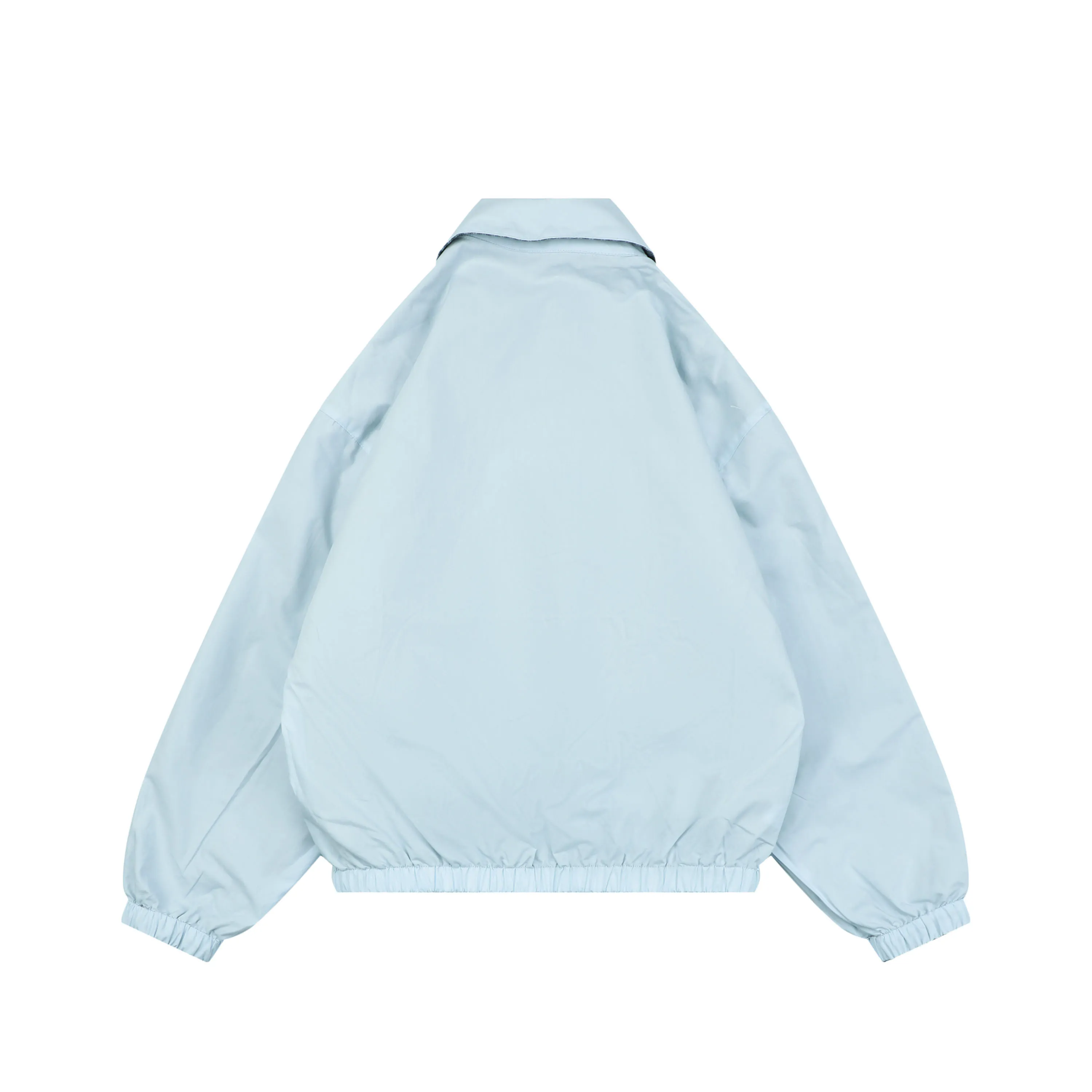 Back Blue Gray Plaid Reversible Harrington Jacket