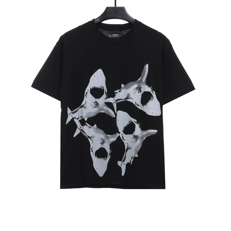 Great white shark print T-shirt