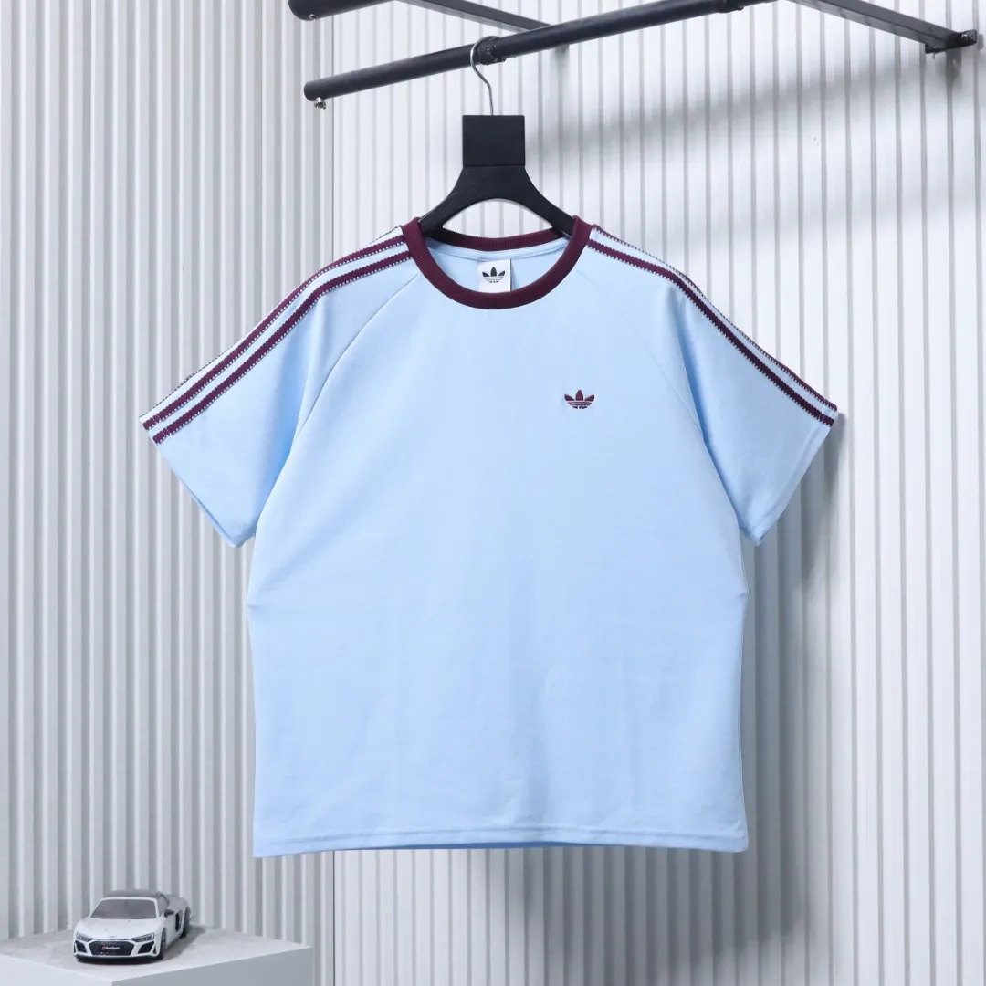 Adidas BRITCORE RINGER Retro Three Stripes T-Shirt Color Blue