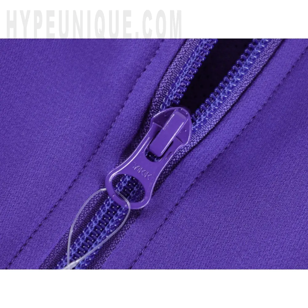 The zipper on the clothes