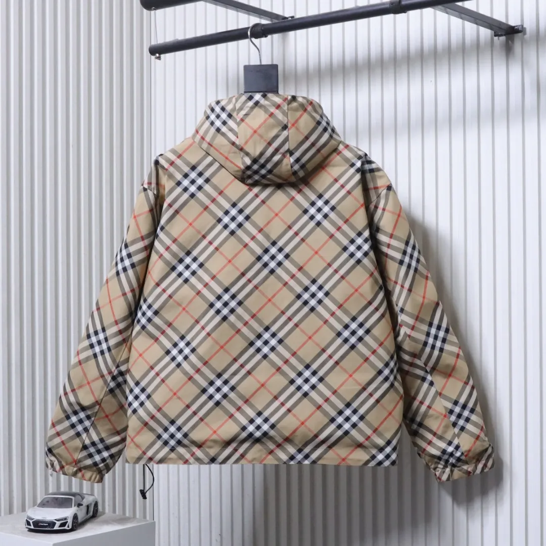 Back View BBR Check Horse Appliqué Reversible Jacket