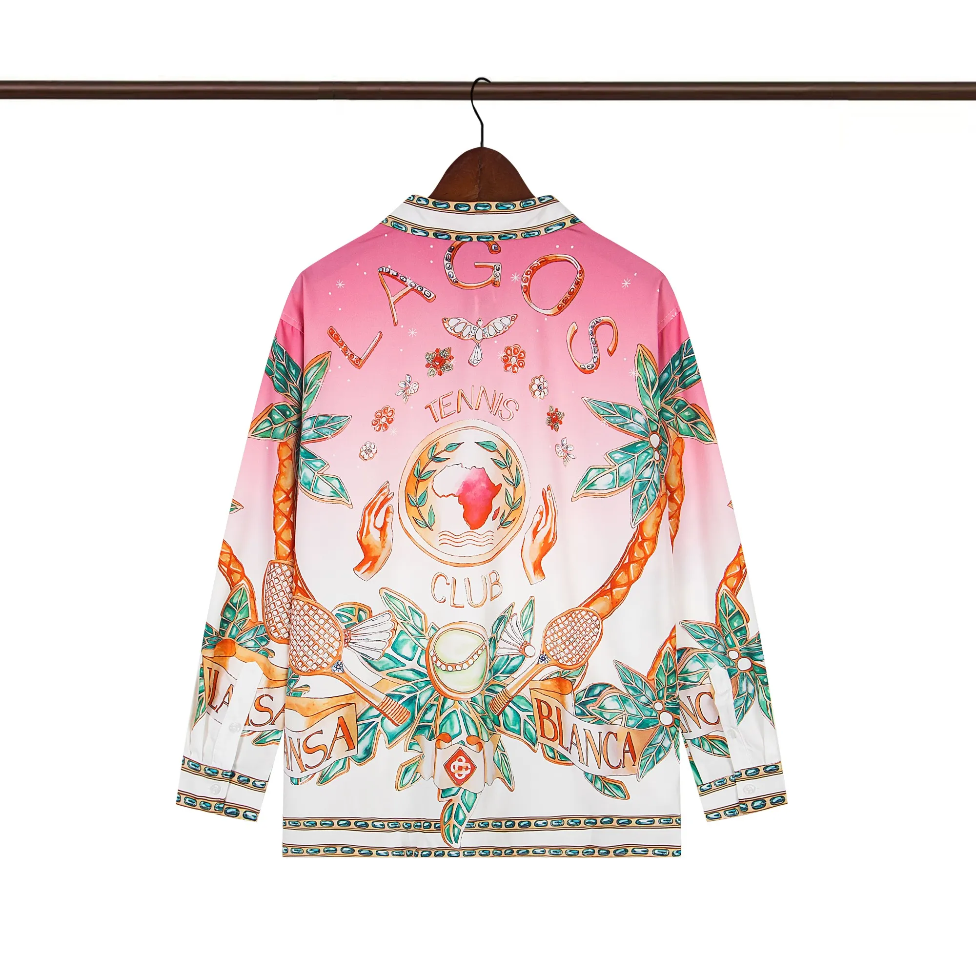 Back of C-Blanca 'Lagos Tennis Club' Gradient Silk Shirt