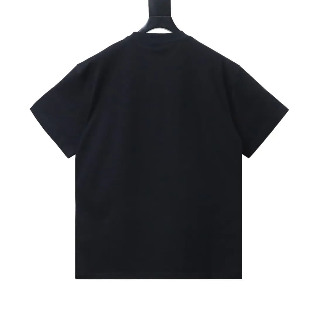 Back of Well Done Online Data Style Damaged Letter Print T-Shirt Color Black