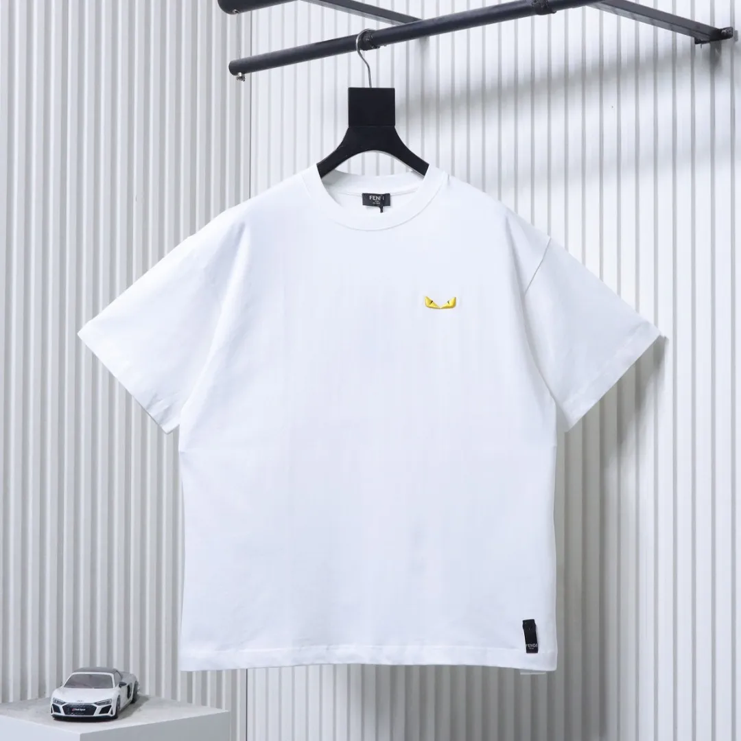 Monster Eyes Embroidered T-Shirt Color White