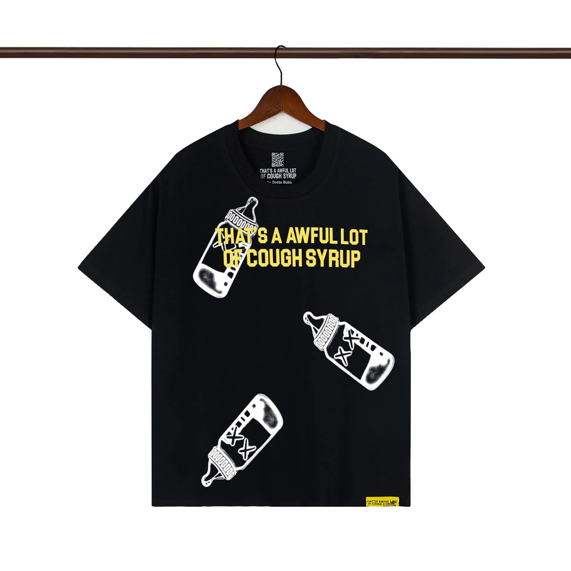 That's A Awful Lot Of Cough Syrup Black Baby Bottle Graphic T-Shirt