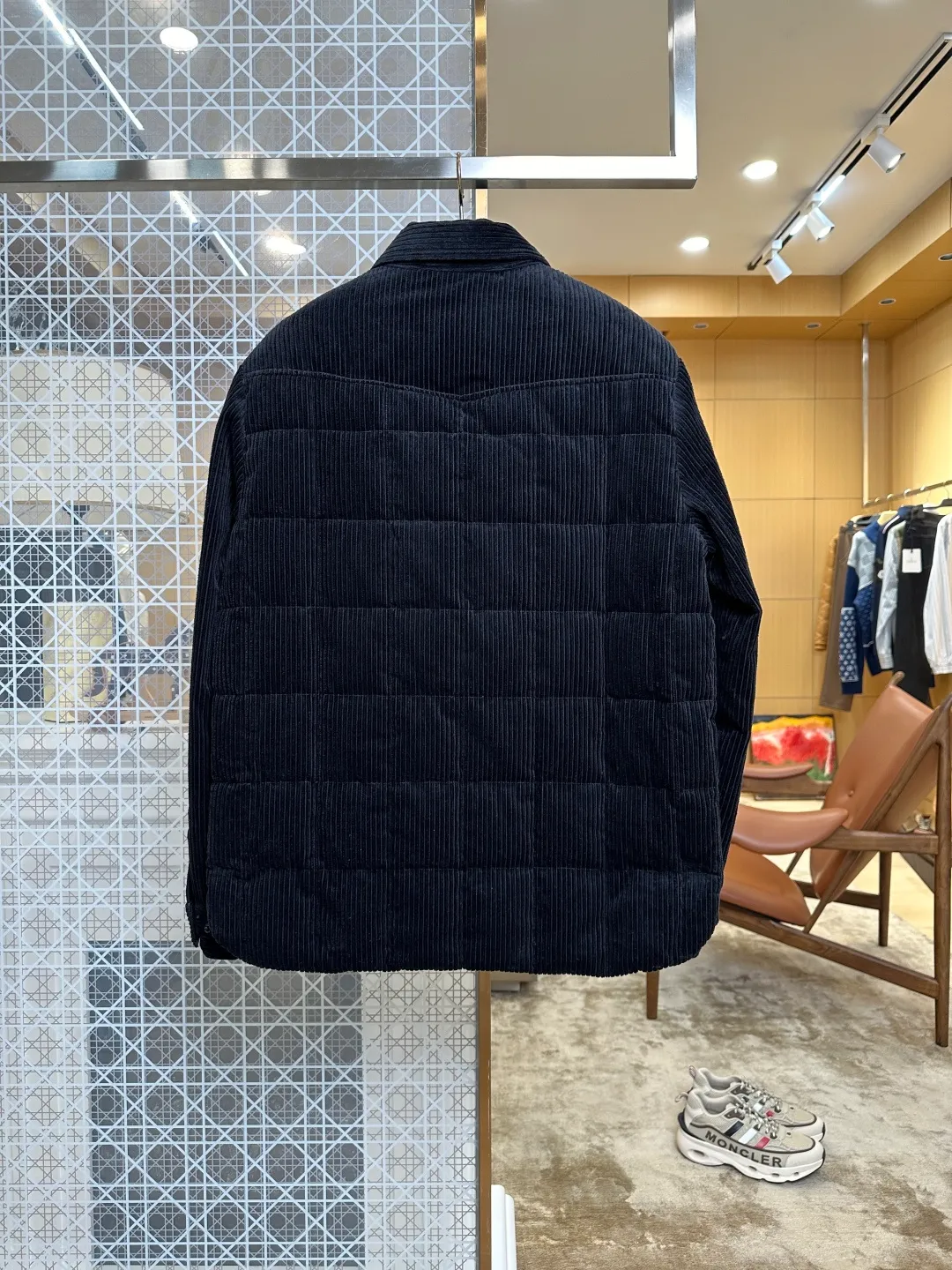 Back View Mcler Corduroy Collar Goose Down Jacket