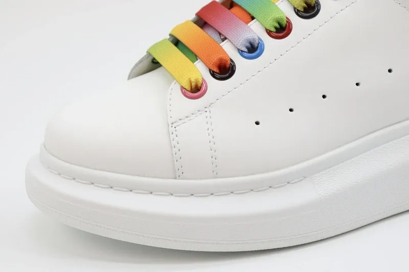 ALEXANDER MCQUEEN SHOW LEATHER PLATFORM TRAINERS SNEAKERS-RAINBOW REPLICA