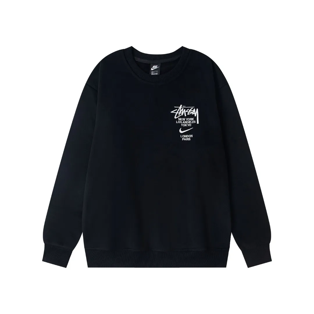 Stussy x N1ke Embroidered Fleece Crewneck Sweatshirt