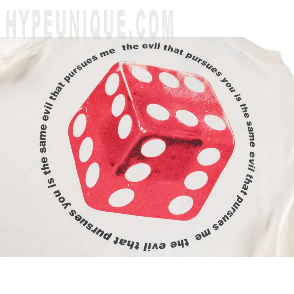 Printed graphic on the back of the garment