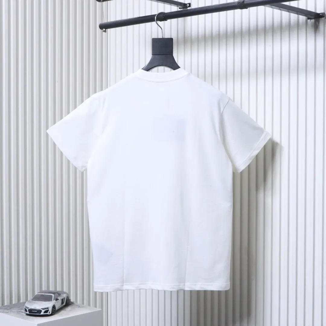Back 3D Foamed Gray Mist Letter T-Shirt