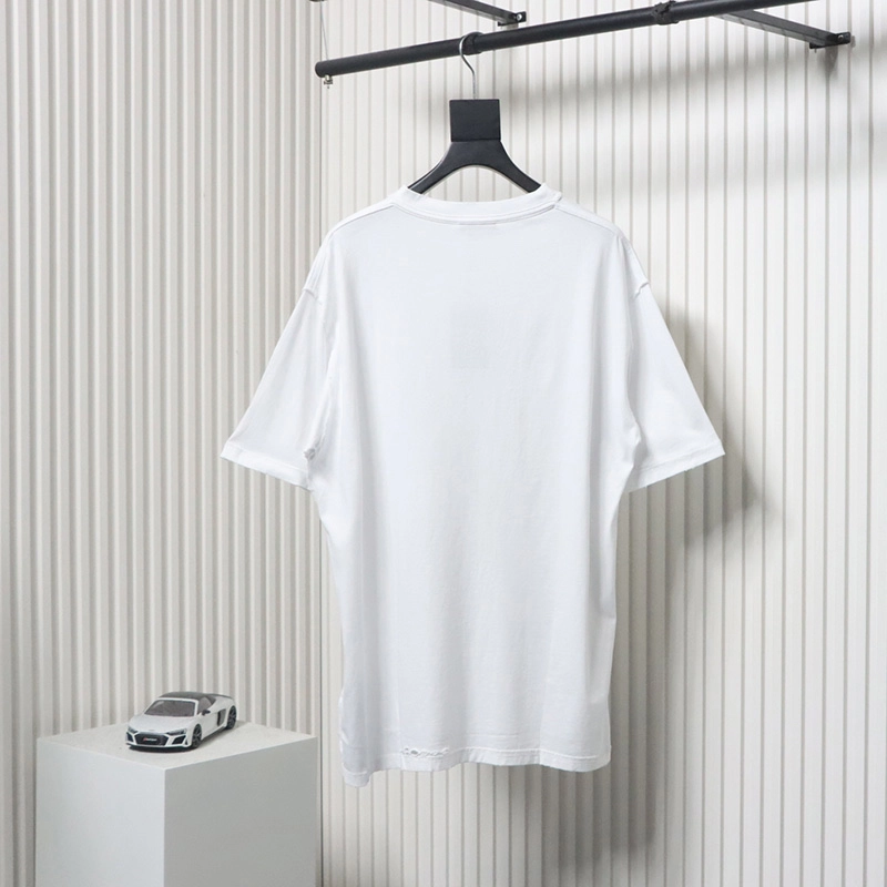 Patch Letter Reverse Stitch Hole T-Shirt