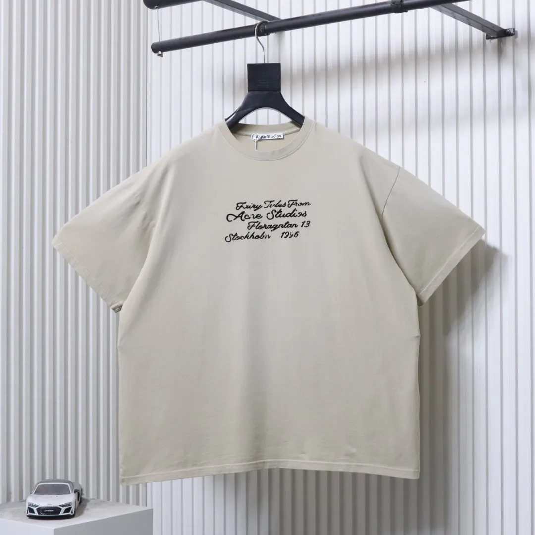 Acne Flocked Distressed T-Shirt Color Beige