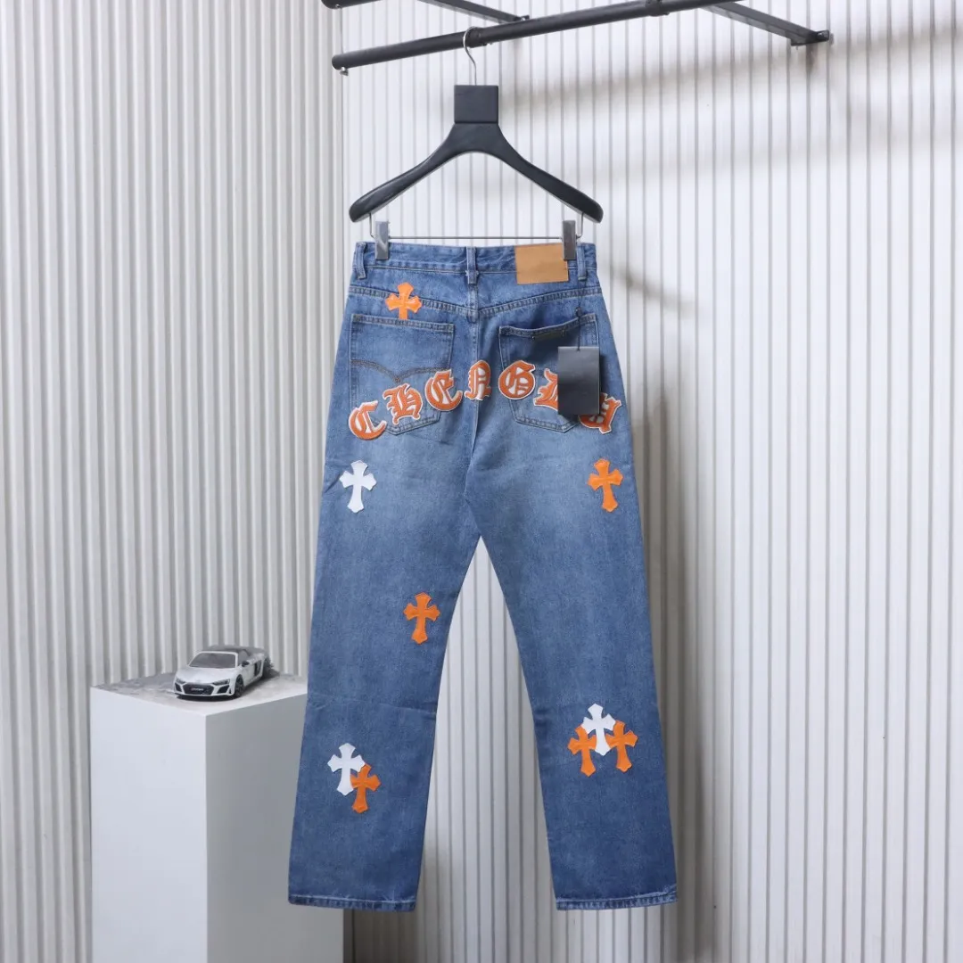 Back CH Sanskrit Cross Patch Washed Jeans