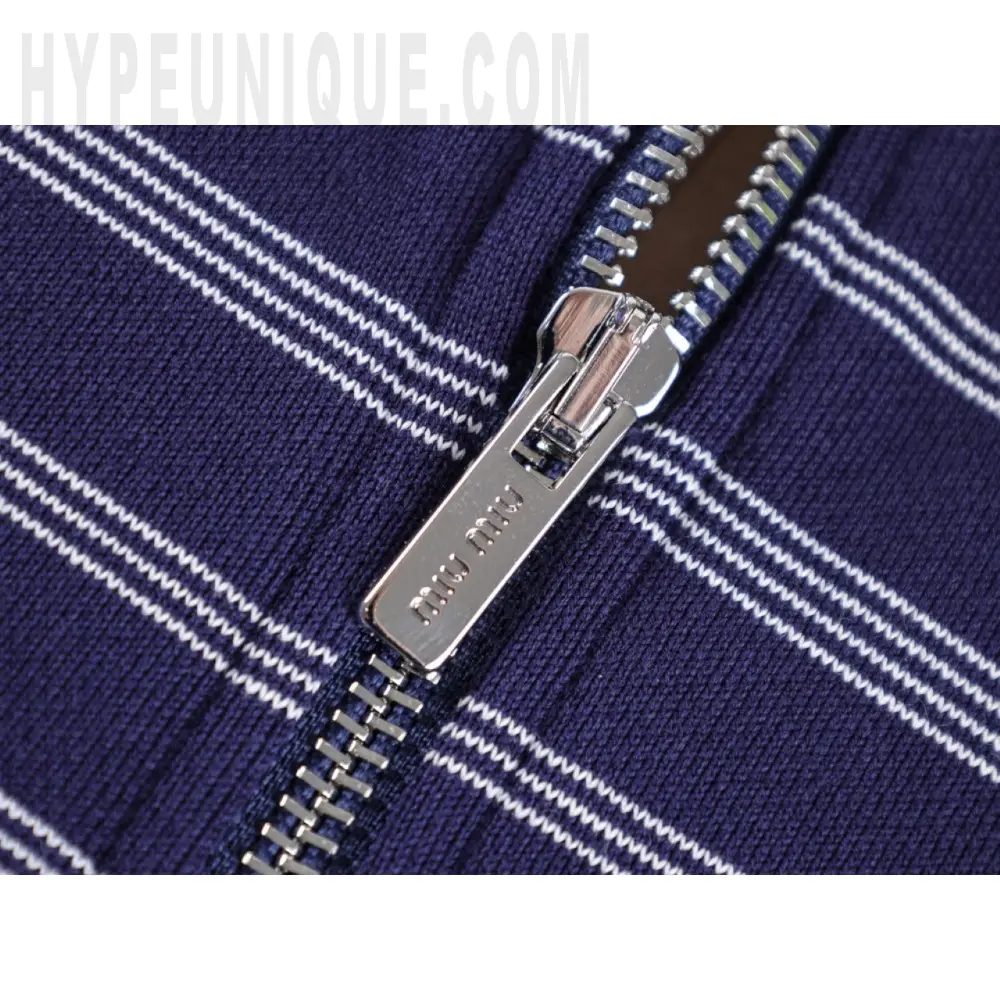 Striped Zipper Polo Shirt