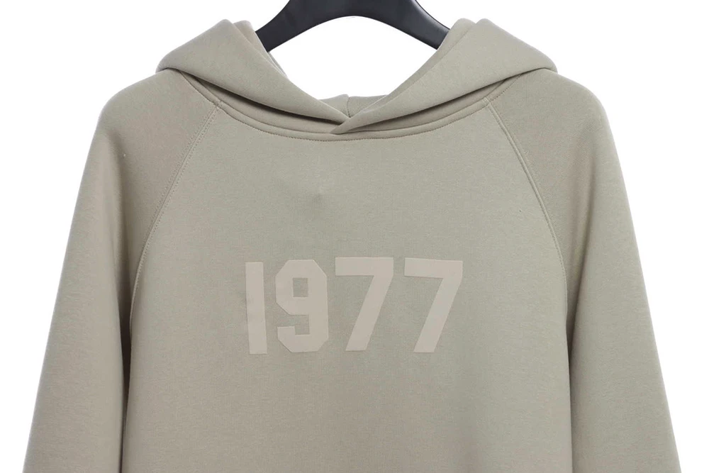 1977 Flocking fleece Hoodie(Black /Green /Grey /Beige）