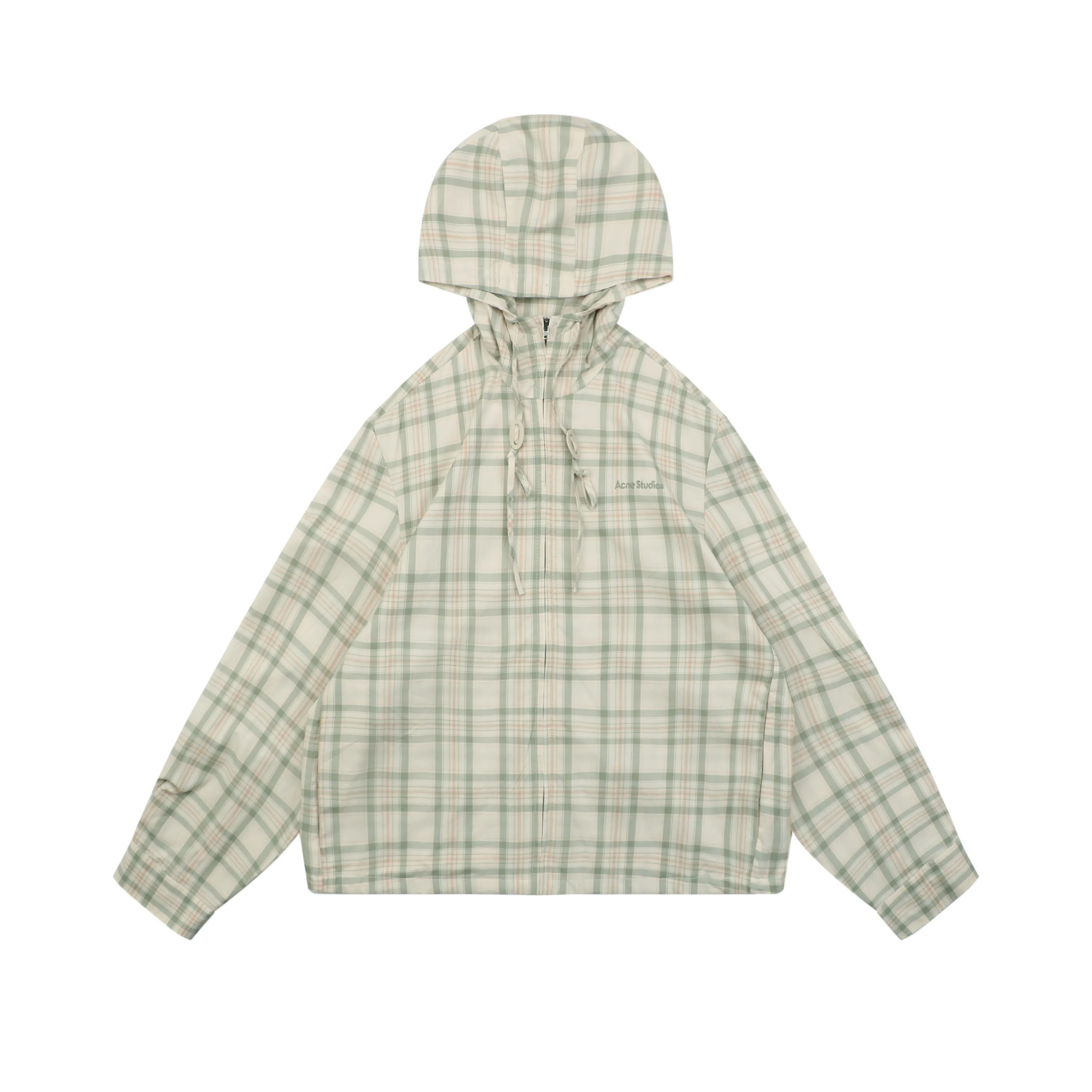 Acne Fine Plaid Hooded Jacket