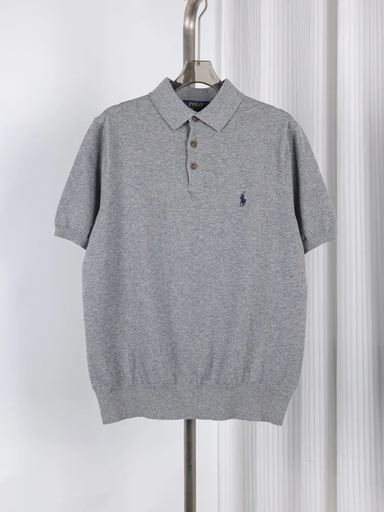 RL Embroidered Knit Cotton Short Sleeve Polo T-Shirt